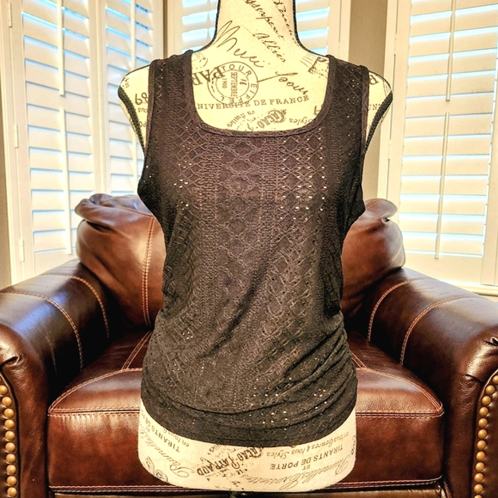 Elegant Black Lace Women's Tank Top